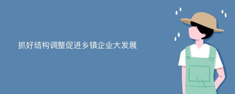 抓好结构调整促进乡镇企业大发展