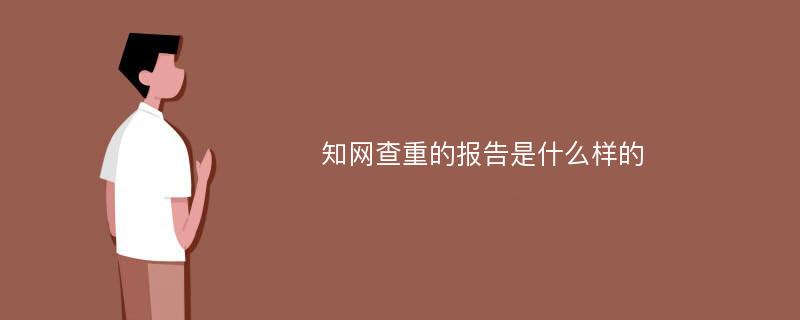 知网查重的报告是什么样的