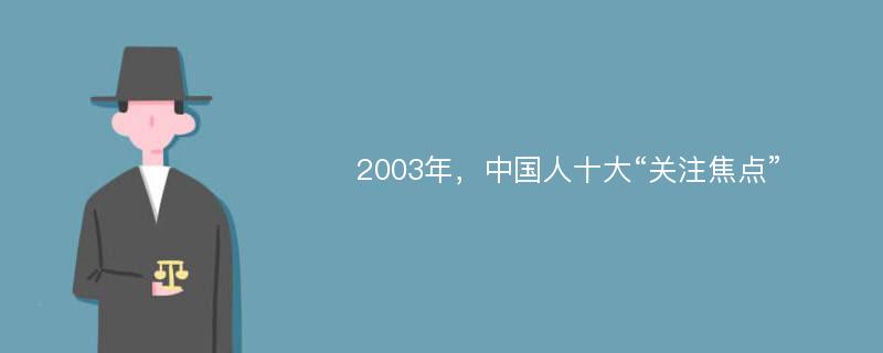 2003年，中国人十大“关注焦点”