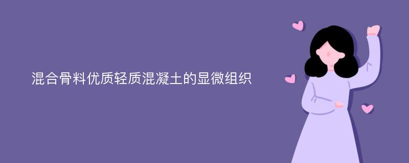 混合骨料优质轻质混凝土的显微组织